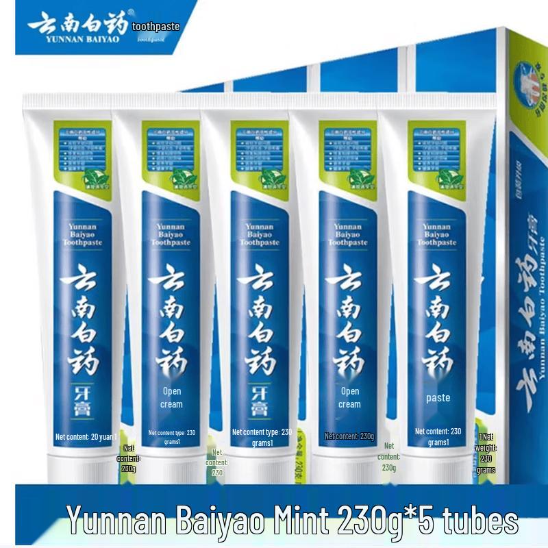 Семейная упаковка мятной зубной пасты Yunnan Baiyao