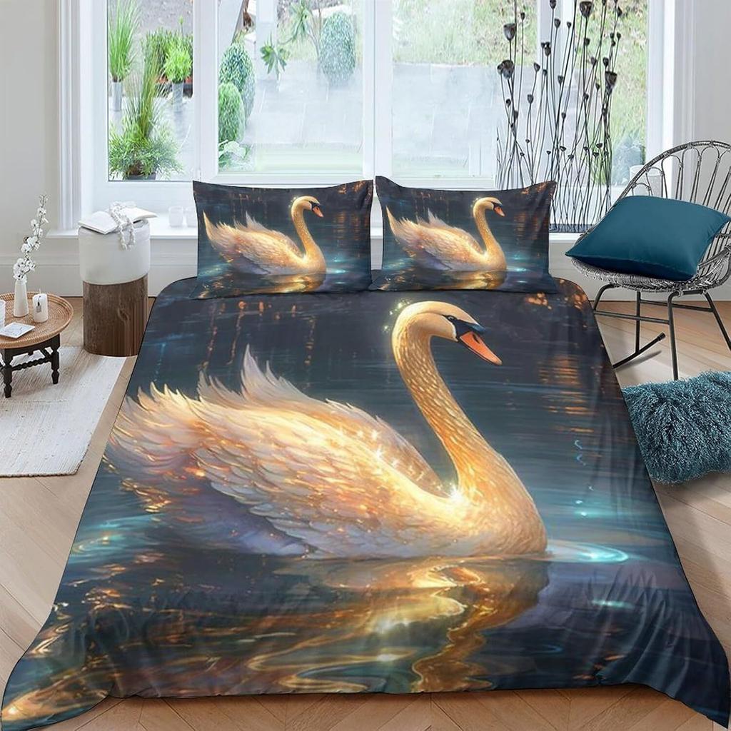 3D Tiger Rabbit Snake Pig Snail Unicorn Chick Fish Doona Duvet Quilt Cover Set