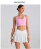 Solid Color High Waist Tummy Control Yoga Skirt - Women's Two-Piece Anti-Exposure Tennis Fitness Shorts