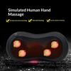 Portable 4D Heated Shiatsu Massager Pillow Ergonomic Neck Back Muscle Soreness Relief for Home Car Travel Office