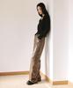 LEFTSEOUL Synthetic Soft Leather Loose Fit Pants [Brown]