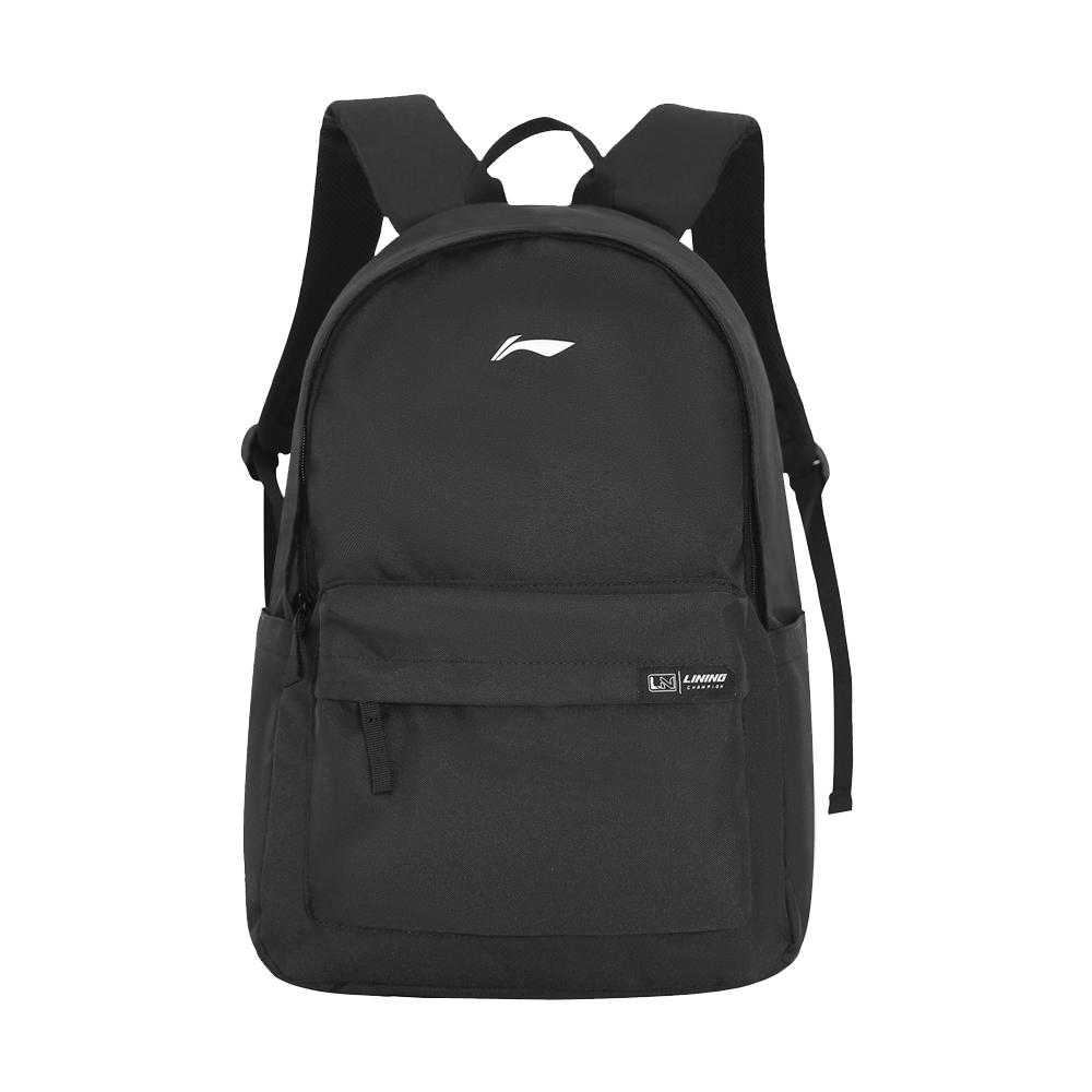 Li-Ning Lightweight Large Capacity Sports Polyester Backpack Unisex Backpacks Black ABSU319-1 Black,One Size