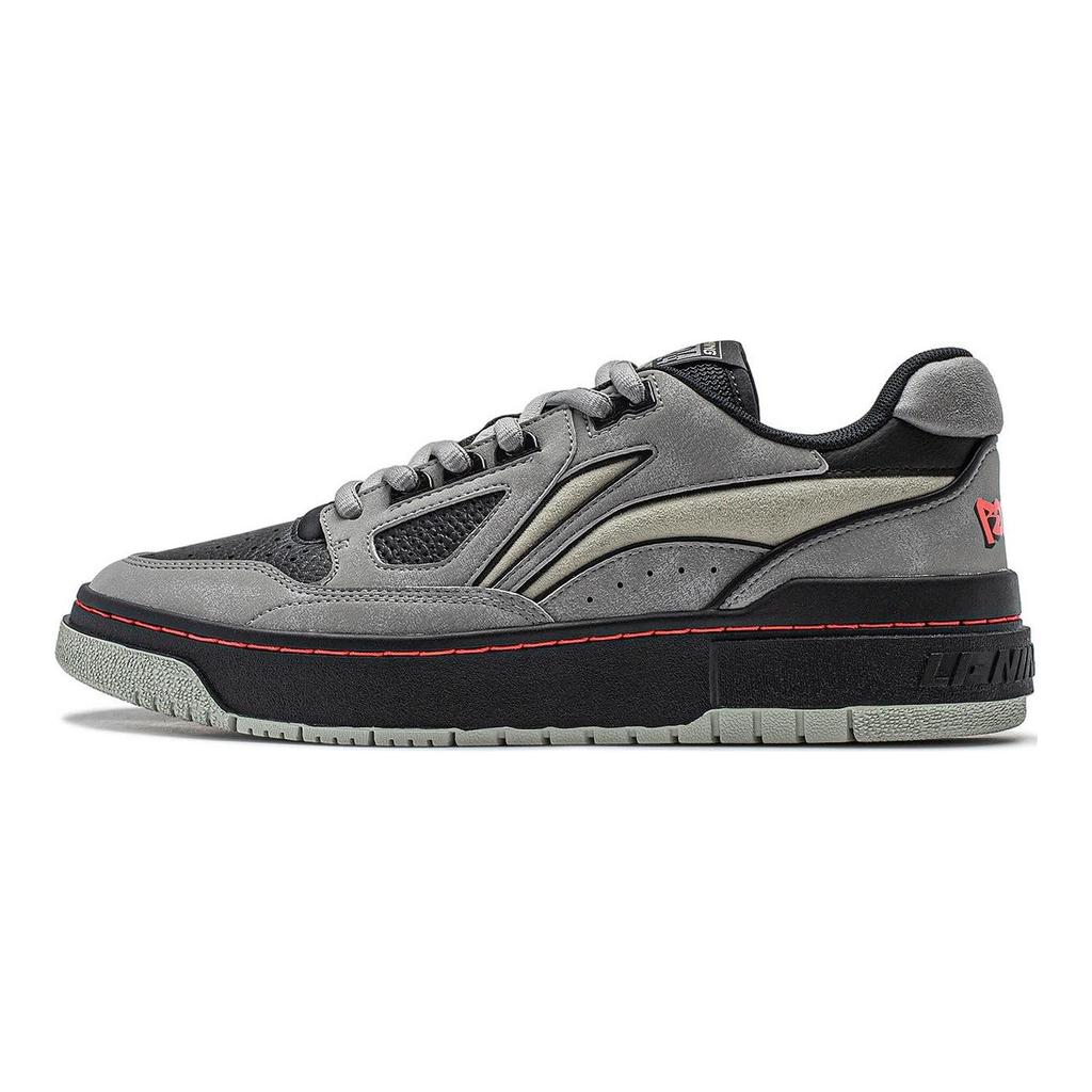 LiNing Rookie Cushioned Slip-Resistant Lightweight Rebound Low-Top Vintage Basketball Shoes Unisex Gray ABCU001-3
