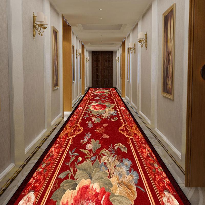 European Style Luxury Long Runner Carpet Hotel Corridor Decoration Washable Foldable Rugs Villa Stair Hallway Non-slip Floor Mat