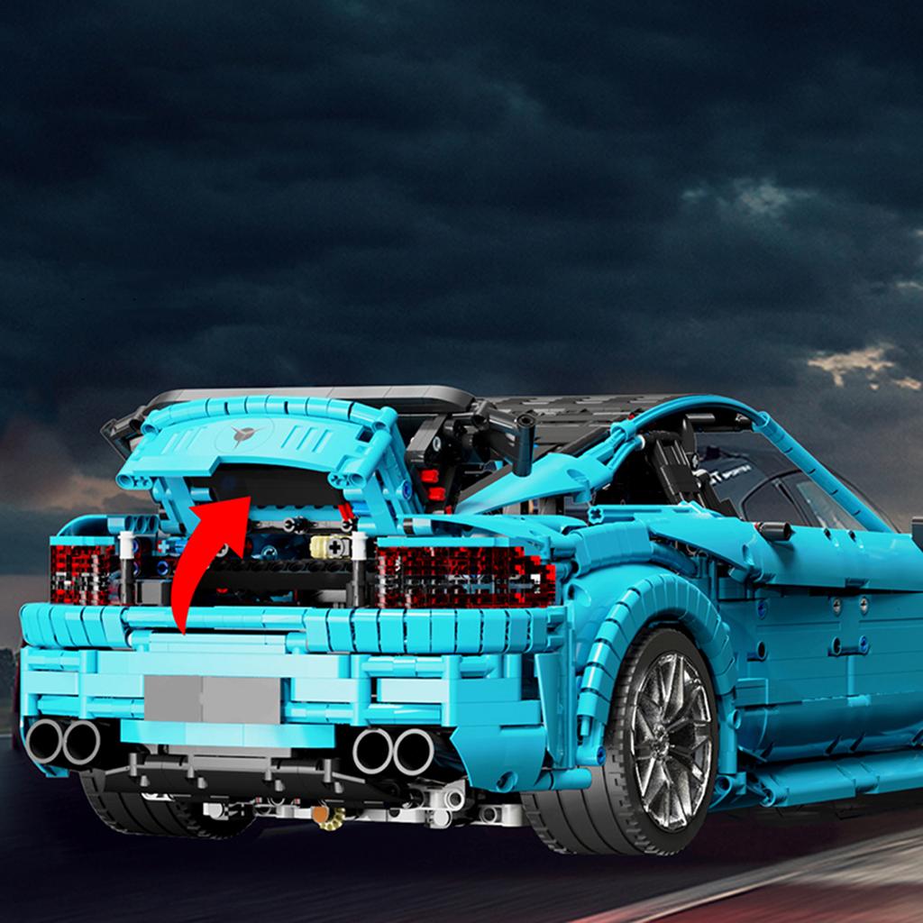 Non-Toxic 4129Pcs Blue Sports Car Building Blocks Toys Model Large Sized Cars Assemble Puzzle Bricks Toy Sets For Kid Ornament Gifts