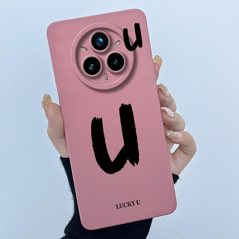 For Realme 14 Pro 14Pro+ 5G Cover Case Lucky Initial Letter Couple Silicone Soft Phone Bumper for Realme14 Pro Plus 2025 Casing