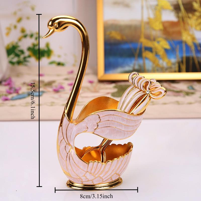 Кофейная ложка Фруктовая ложка Набор вилок Бытовой орнамент Модная Фрукты Милый Лебедь Десертная ложка Столовые приборы