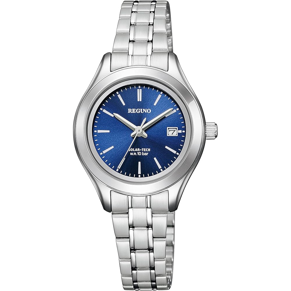 Citizen Reguno Solar Waterproof Simple Women s Analog Watch Silver Blue 30m