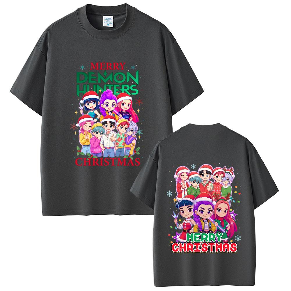 Kpop Demon Hunters Christmas Cartoon Children's 3D Printed Casual Short Sleeve Summer Comfortable Soft Children's T-Shirt