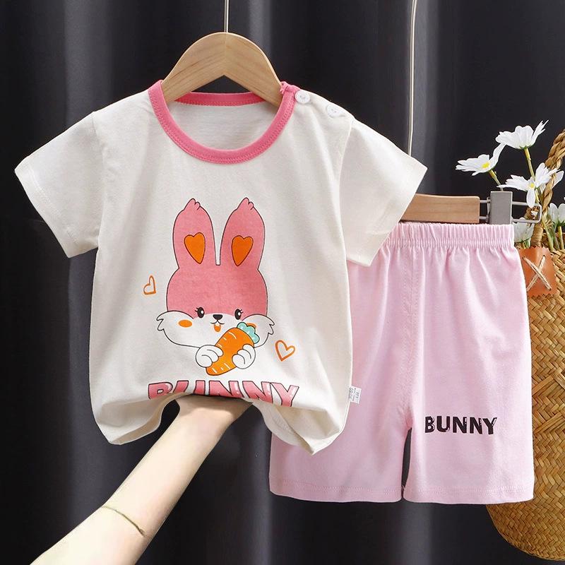 Children's Cotton T-shirt Set - Summer Boys' Casual Short-sleeved Shorts 2-piece Set