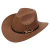 Western Cowboy Top Hat Spring And Autumn New Jazz Hat Big Brim Pentagram Belt Accessories Felt Hat Men And Women