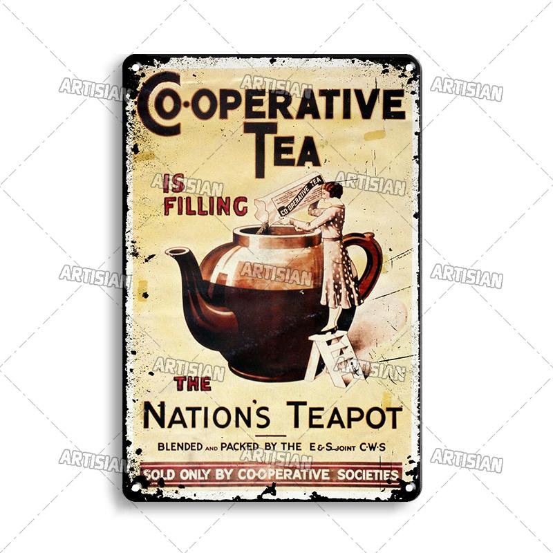 Rusty Coffee Metal Poster Decorative Plate Classic Tea Metal Signs Home Bar Cafe Wall Decor Signs Old Metal Plaque Wall Plate