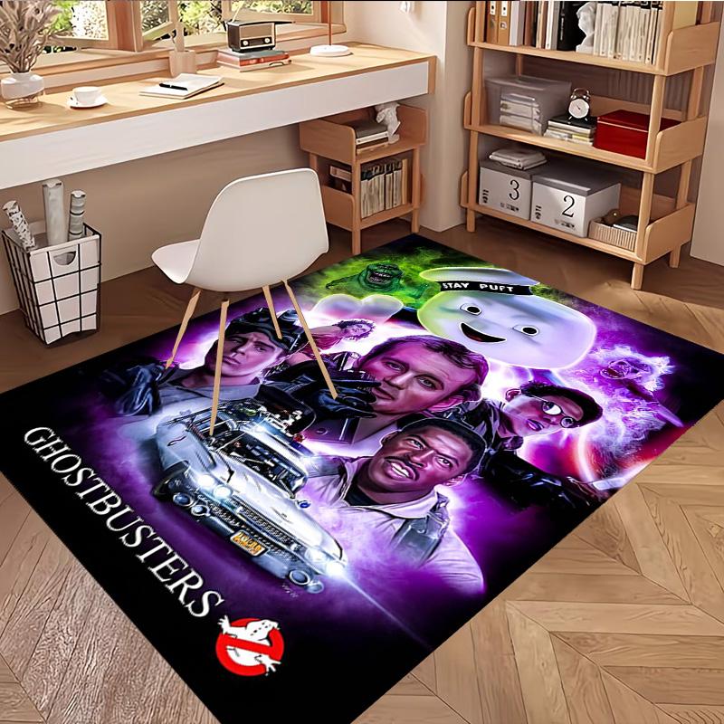 Ghostbusters Print Rug, Washable Floor Carpet, For Entryway Dorm Laundry Room Office Study, Home Decor Birthday Christmas Gift