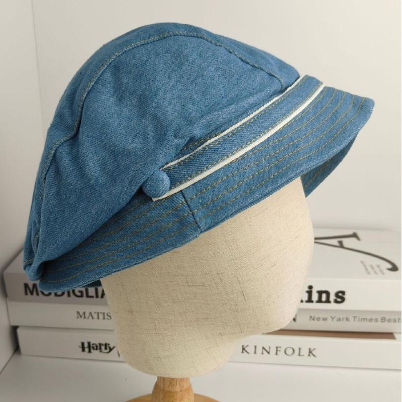 

1Pcs Retro Jean Sun Hat Women Denim Bucket Hat Casual Short Brim Fisherman Cap For Daily Outdoor