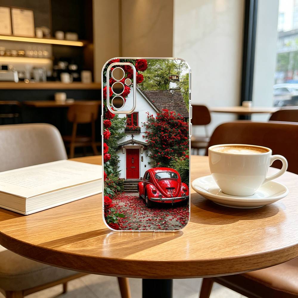 V-Vintage B-Beetle Cars Phone Case For SamsungA10,12,20,21S,30,31,40,50,51,52,70,71 Transparent Cover