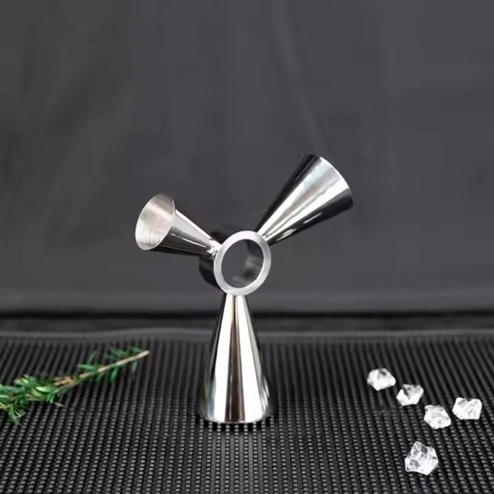 Professional 3-Ended Measuring Cup Multi-Capacity Drink Spirit Jigger Rotary Measuring Cup  Parties