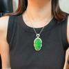 Full Of Green Sun Green Natural Agate Chrysoprase Pendant Female Micro-Inlay Real Shot Fidelity