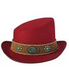 Schräges Oberteil Fedora Unisex Gentleman Cosplay Derby Bowlerhut Britische Form Hut Herbst Winter Magischer Hut Federzubehör
