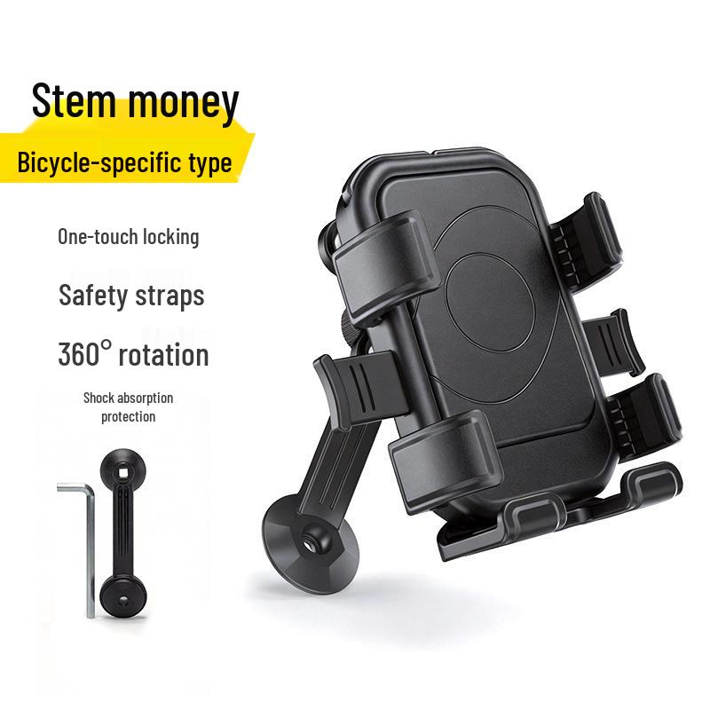 Shockproof Phone Holder for Cycling, Mountain Bikes, Motorcycles & Scooters with Anti-Shake Straps & Fixing Bracket