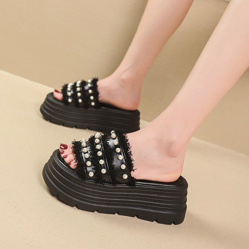 

Retro Soft-soled Casual Thick-soled Half-heeled Women s New Round-toe Single Shoes 35 чёрный