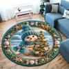 Cute Christmas Day Gift Bell Santa Claus Snowman Christmas Tree round rug Home Soft Decorative Anti slip Chair Mat Carpet Outdoor Floor Mat Carpet 95