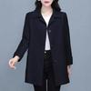 Women's Spring and Autumn Simple Commuter Middle-aged Jacket Casual Windbreaker Plus Size Outerwear