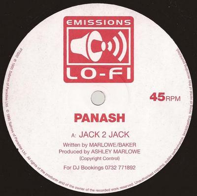 Vinyle 12 pouces PANASH - Jack 2 Jack PT020 Émissions Lo-Fi 1995 UK Dance & Electronica Occasion