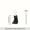 2 PCS Cute Black Kitten Keychain Acrylic Bag Hanging Creative Mini Cat Pendant  Girls Women