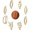Cross-Border Hot Selling Stainless Steel Trendy Plain Ring Combination Multi-Shape Open Close Belly Navel Ring Spot