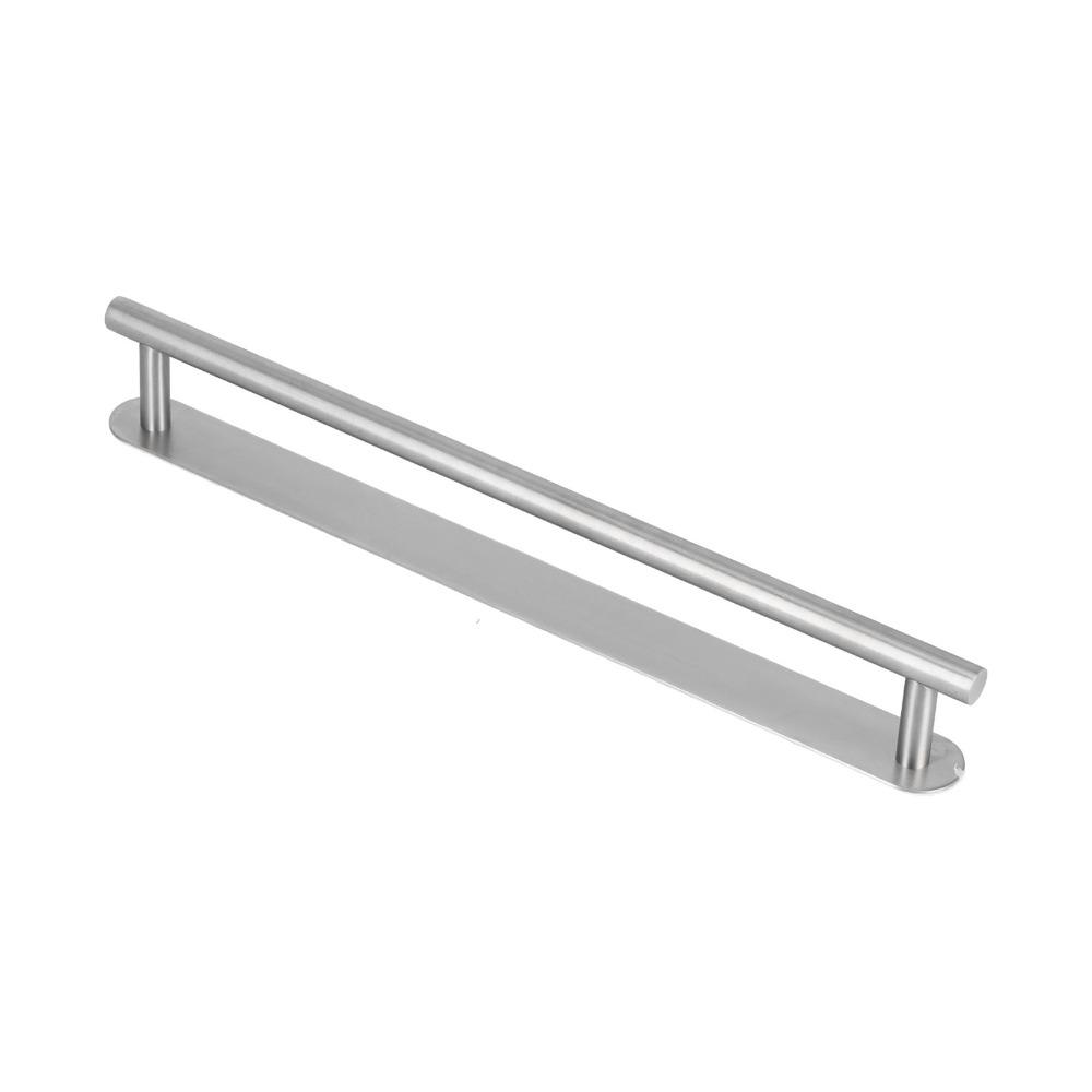 304 Stainless Steel Towel Rack Single Rod Wall Mount Towel Hanger Brushed Silver Finish No‑Drill Adhesive Installation Towel Bar