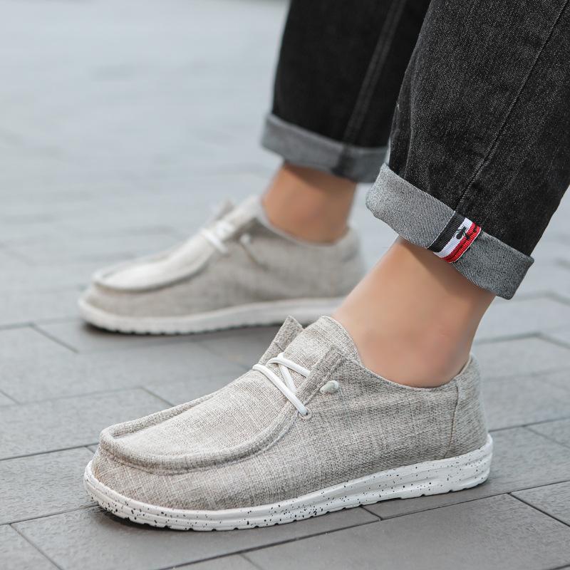 Xiyin Popular Canvas Loafers Men's Flat Casual Shoes Couple Style Foot Overalls Cloth Shoes Tide Spot