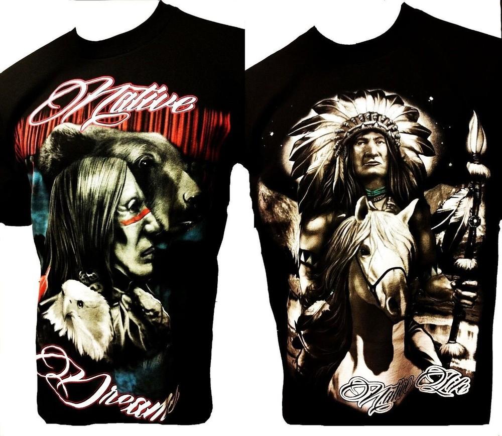 NATIVE LIFE INDIAN TRIBAL T-SHIRT NATIVE DREAMS TEE NATIVE AMERICAN MED-3X Unisex T-Shirt S