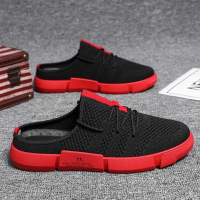 Herren Outdoor Freizeit Walking Schuhe Halbslipper Sommer Atmungsaktives Mesh Schnürschuhe Herrenschuhe Leichtgewichtige Mesh Slipper Flacher Schuh