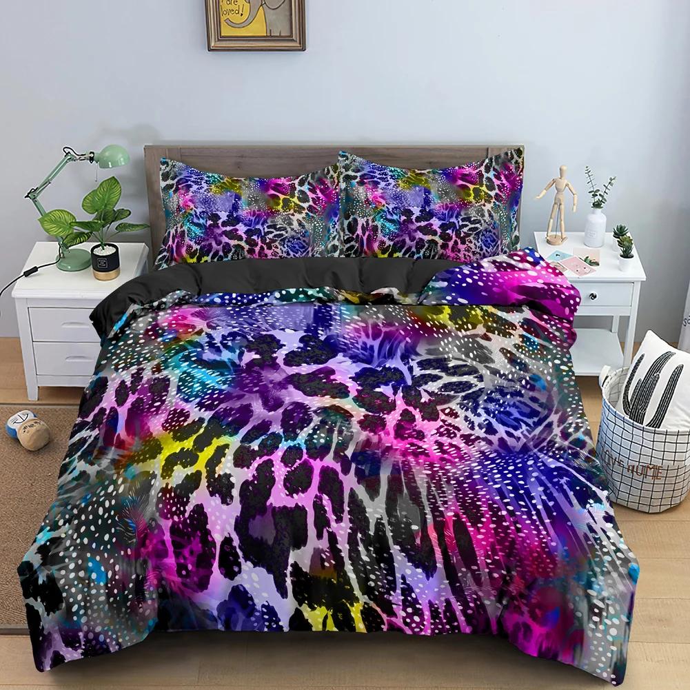 Leopard Pattern Duvet Cover Animals Print Cheetah For Kids Man And Woman Luxury Golden Wildlife Theme Decorations Bedroom Queen
