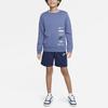 Nike Jersey Solid Color Logo Drawstring Kids Shorts Kids Shorts Dark-Blue DA0806-410