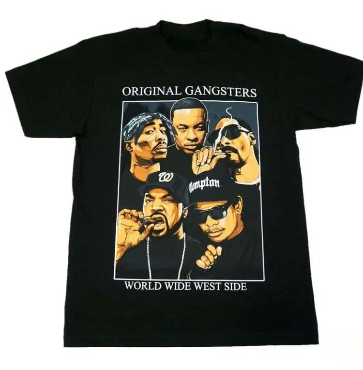 American Purchase Classic Gangster Rap Hiphop West Coast Oversized Bboy Street Dance Unisexs And Unisexs Shortsleeved Tshirt