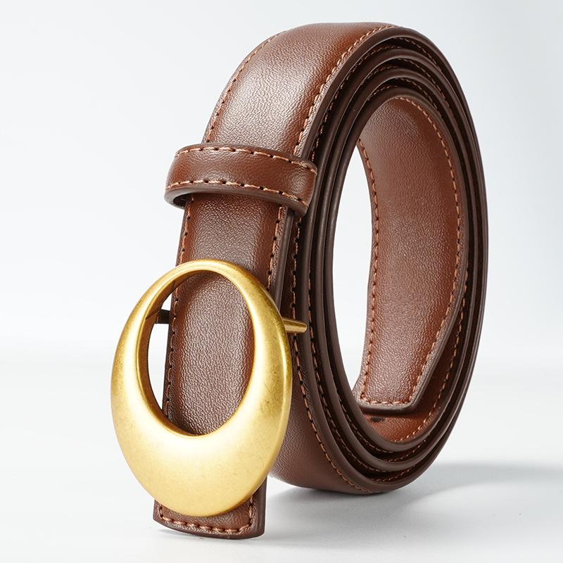 Women'S Leather Belt, Hot Jeans With Decorative Simple Dress Versatile Women'S Belt