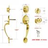 European Double Door Entry Lock ANSI Zinc Alloy Exterior Handle, Heavy Duty Pull for Main Gates/Villa Doors