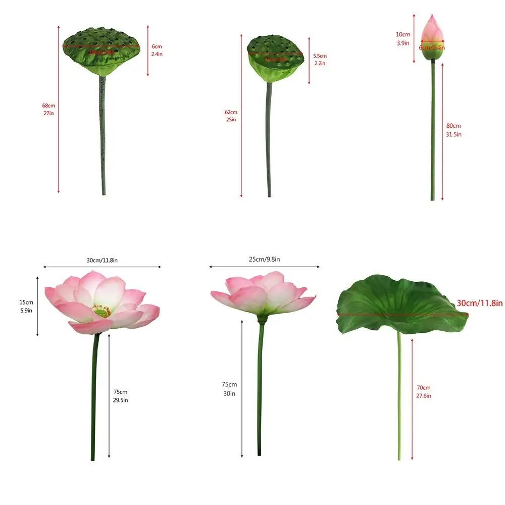 Landscape Artificial Flower DIY Decoration Long Stem Artificial Lotus Artificial Flower Pole Lotus Pod Simulation Lotus