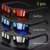 1 3 Pieces Vintage Check Sunglasses For Men Women UV400 Protection Fashion Square Design Fishing Driving