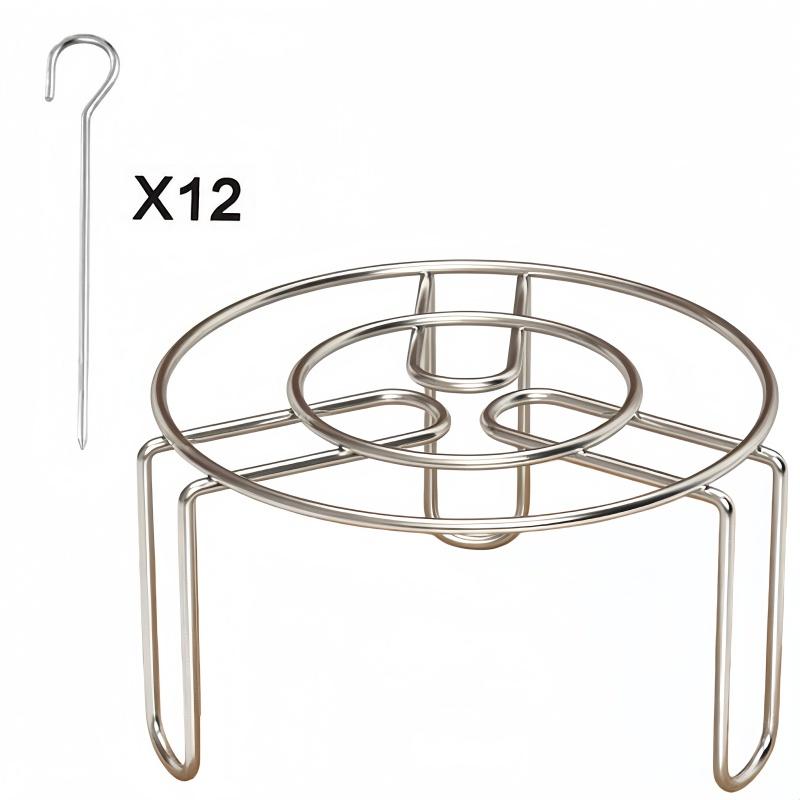 Stainless Steel Vertical Grill Skewers Air Fryer Barbecue Round Barbecue Grill with Skewers Hanging Skewers Vertical Grill