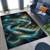 Magic Dragon Mythology Art Chinese Loong Cartoon Rug for Bedroom Living Room Sofa Home Doormat Decor, Large Non-slip Floor Mat