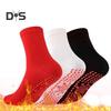 1 Pair Heated Socks 24 Hours Keep Your Feet Warm Silicone Soles Mid-tube High Elasticity Solid Color Sport Socks Cold Weather Cozy Socks