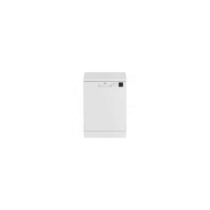 Lave-vaisselle - Beko - DVN05320W - 5 Programmes - Pose Libre - Cuve Inox - Blanc