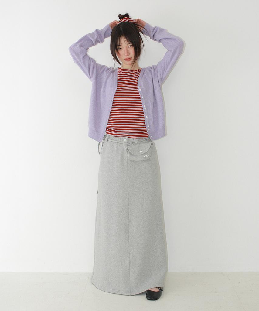 Ronron Mini Pocket Bag Set Long Skirt Gray