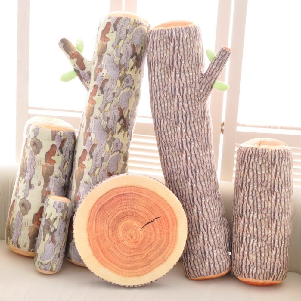 Soft Plush Pillow Ginkgo Tree Soft Seat Cushion New Simulation Tree Stump Pillow  Gift