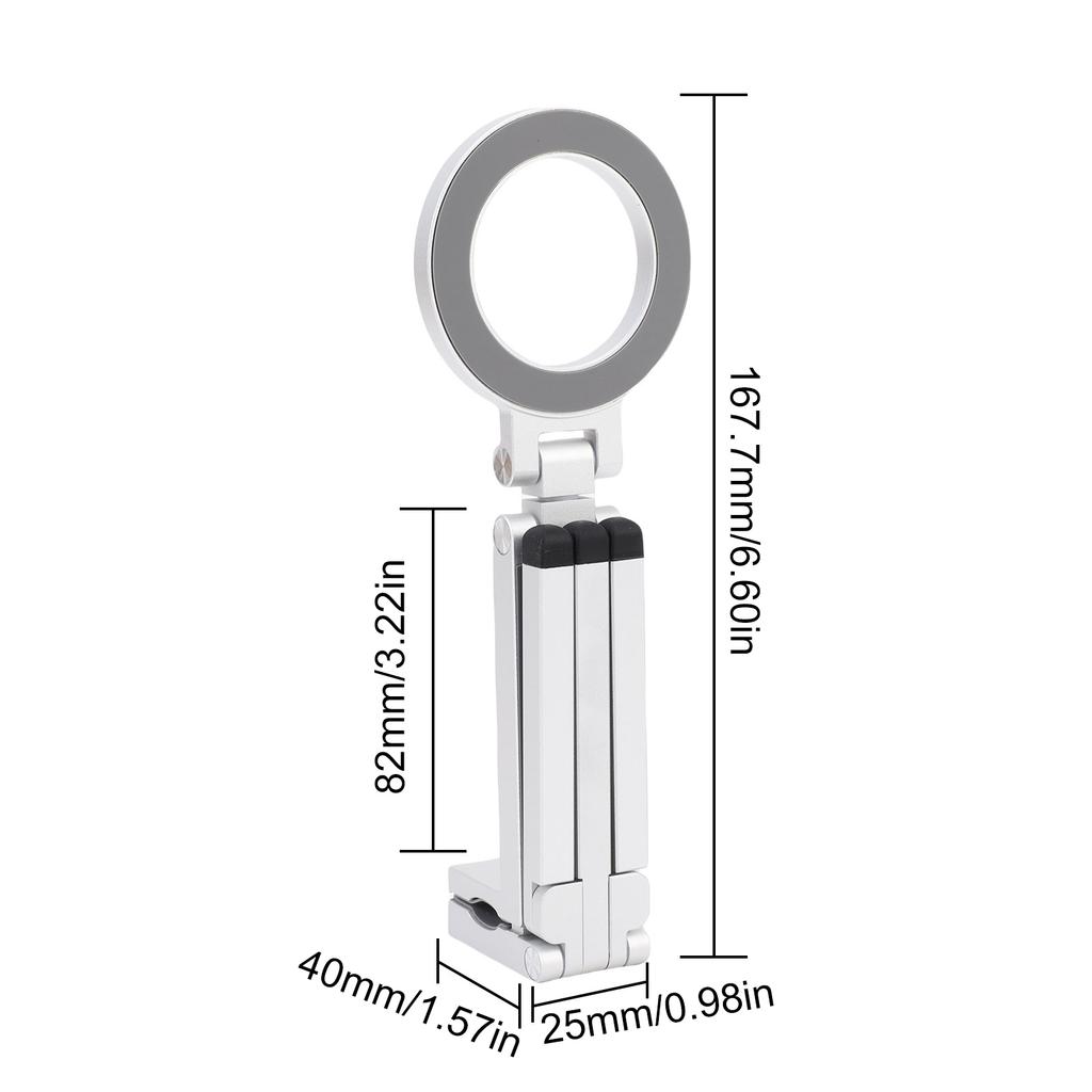 Magnetic Phone Tripod Portable Mini Tripod Stand with Rotation Foldable Aluminum Alloy Holder Fit for IPhone 16 15 14