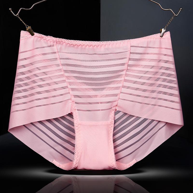 9013 Women's Lace Mid-High Waist Seamless Tummy Control Cotton Shorts, Large Size.