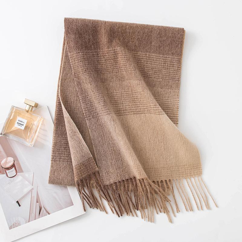 Wool Scarf Large Shawl High End Versatile Color Matching Scarf Women's Winter New Maillard Wool Scarf