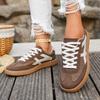 Mote Damesneakers Mote Casual Ballerinas Vulkaniserte Sko Mote Rund Tå Snøring Komfortable Flate Sko for Kvinner